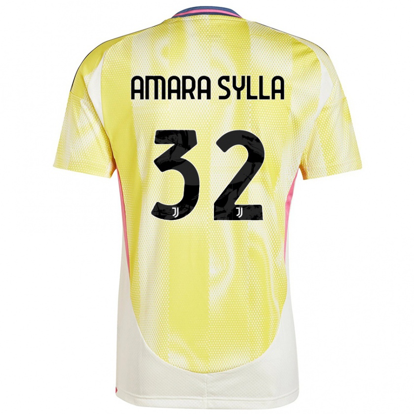 Kandiny Niño Camiseta Idris Amara Sylla #32 Amarillo Solar 2ª Equipación 2024/25 La Camisa Chile