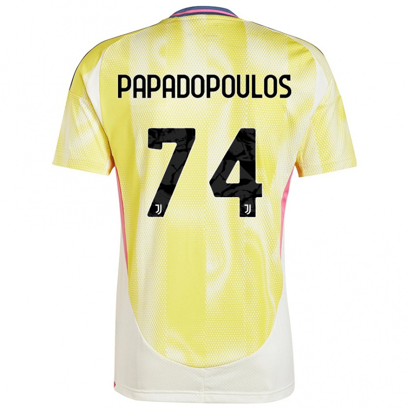 Kandiny Niño Camiseta Christos Papadopoulos #74 Amarillo Solar 2ª Equipación 2024/25 La Camisa Chile