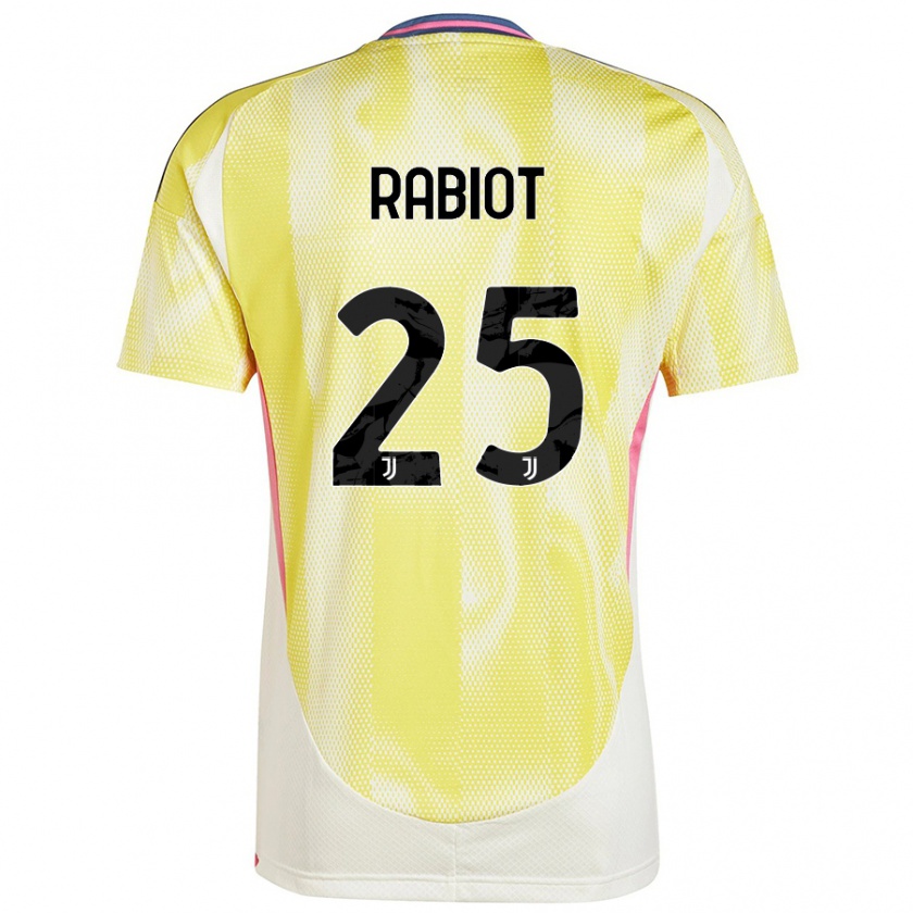 Kandiny Niño Camiseta Adrien Rabiot #25 Amarillo Solar 2ª Equipación 2024/25 La Camisa Chile