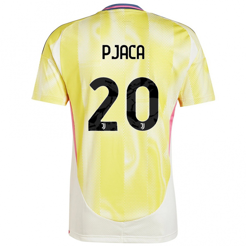 Kandiny Niño Camiseta Marko Pjaca #20 Amarillo Solar 2ª Equipación 2024/25 La Camisa Chile