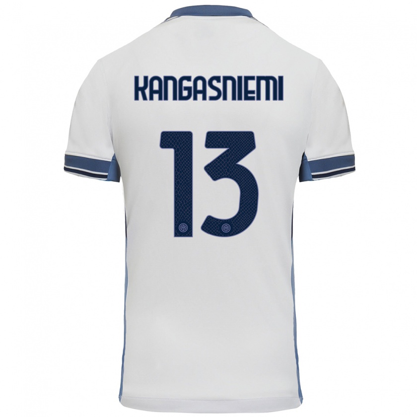 Kandiny Niño Camiseta Ilari Kangasniemi #13 Blanco Gris 2ª Equipación 2024/25 La Camisa Chile