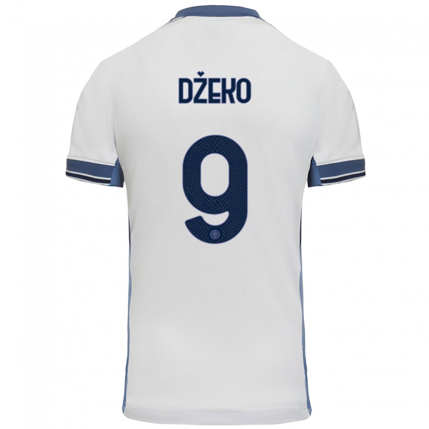 Kandiny Niño Camiseta Edin Dzeko #9 Blanco Gris 2ª Equipación 2024/25 La Camisa Chile