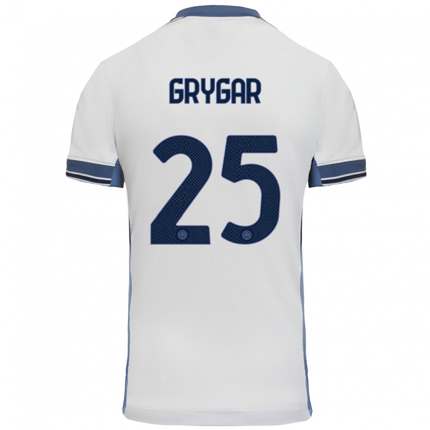 Kandiny Niño Camiseta Samuel Grygar #25 Blanco Gris 2ª Equipación 2024/25 La Camisa Chile