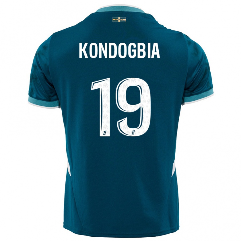 Kandiny Niño Camiseta Geoffrey Kondogbia #19 Azul Turquesa 2ª Equipación 2024/25 La Camisa Chile