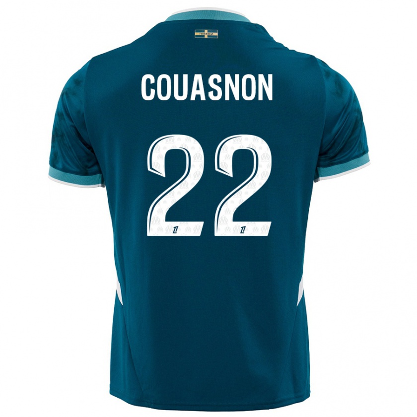 Kandiny Niño Camiseta Roxane Couasnon #22 Azul Turquesa 2ª Equipación 2024/25 La Camisa Chile