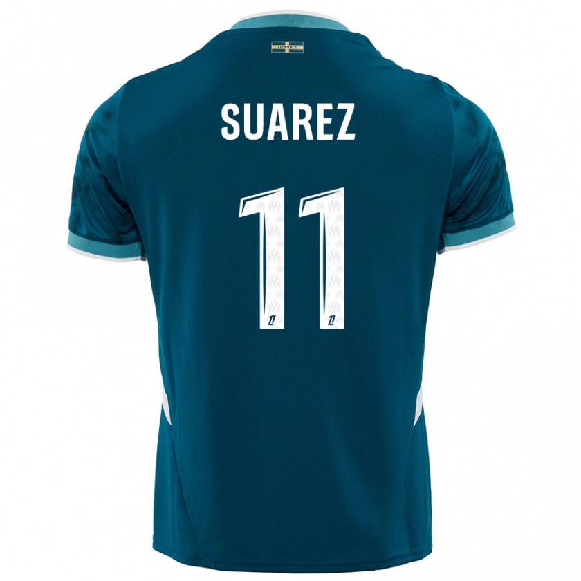 Kandiny Niño Camiseta Luis Suarez #11 Azul Turquesa 2ª Equipación 2024/25 La Camisa Chile