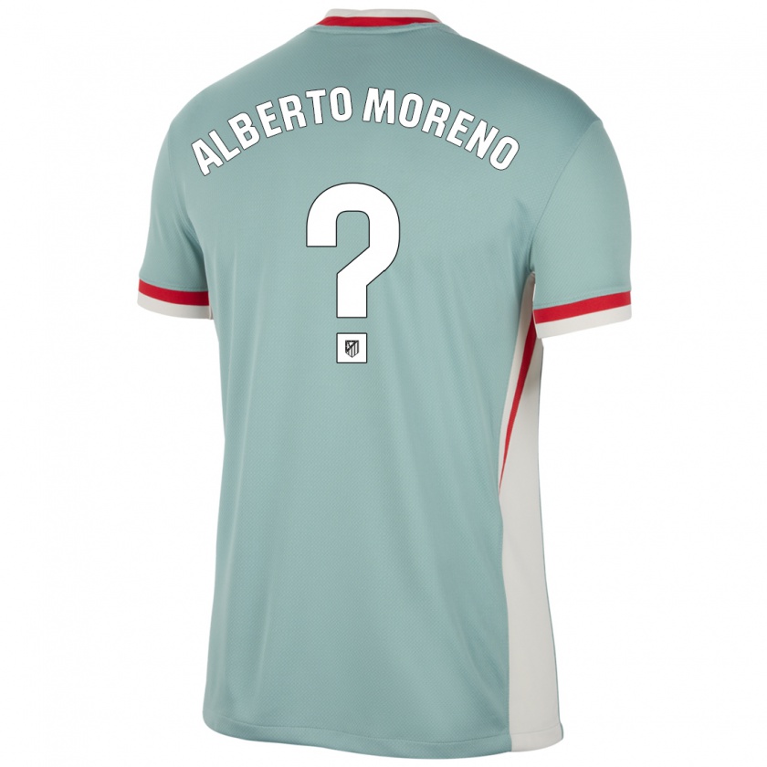 Kandiny Niño Camiseta Alberto Moreno #0 Beige Claro Azul 2ª Equipación 2024/25 La Camisa Chile