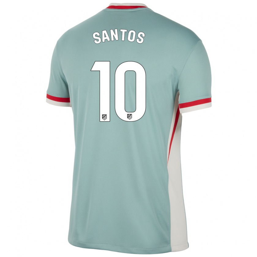 Kandiny Niño Camiseta Leicy Santos #10 Beige Claro Azul 2ª Equipación 2024/25 La Camisa Chile