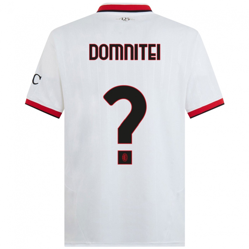 Kandiny Niño Camiseta Francesco Domniței #0 Blanco Negro Rojo 2ª Equipación 2024/25 La Camisa Chile