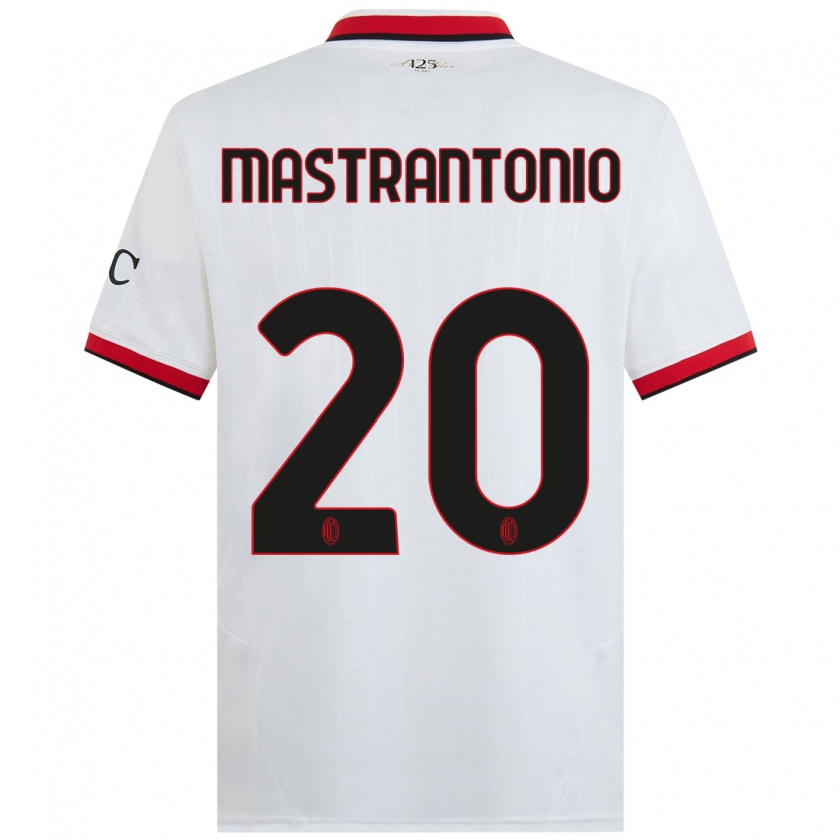 Kandiny Niño Camiseta Davide Mastrantonio #20 Blanco Negro Rojo 2ª Equipación 2024/25 La Camisa Chile