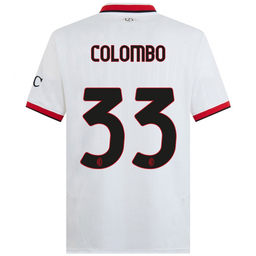 Kandiny Niño Camiseta Federico Colombo #33 Blanco Negro Rojo 2ª Equipación 2024/25 La Camisa Chile