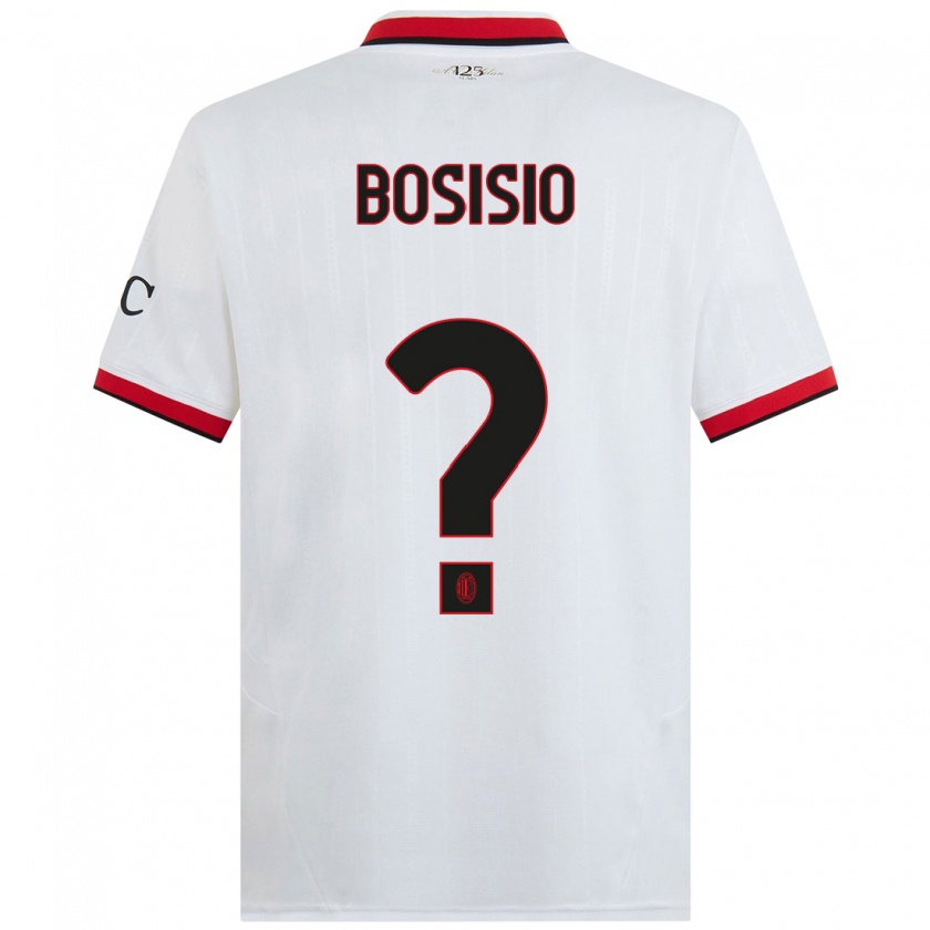 Kandiny Niño Camiseta Josue Bosisio #0 Blanco Negro Rojo 2ª Equipación 2024/25 La Camisa Chile