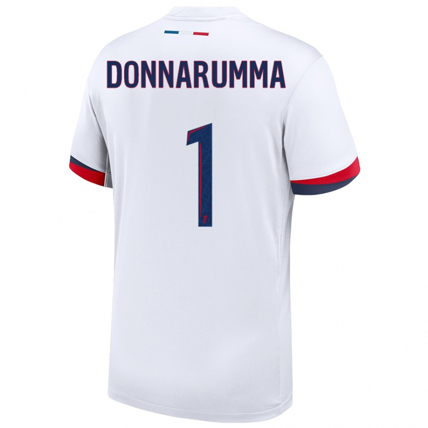 Kandiny Niño Camiseta Gianluigi Donnarumma #1 Blanco Azul Rojo 2ª Equipación 2024/25 La Camisa Chile