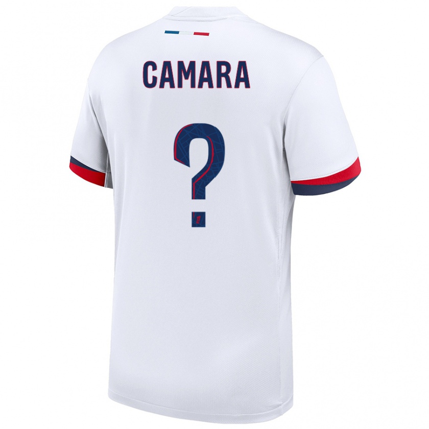 Kandiny Niño Camiseta Oumar Camara #0 Blanco Azul Rojo 2ª Equipación 2024/25 La Camisa Chile