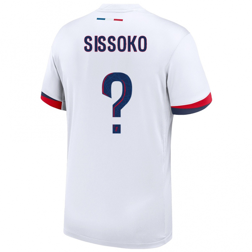 Kandiny Niño Camiseta Nassiama Sissoko #0 Blanco Azul Rojo 2ª Equipación 2024/25 La Camisa Chile