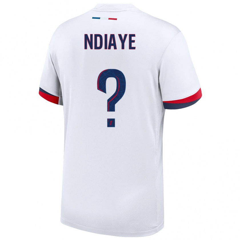 Kandiny Niño Camiseta Moctar Ndiaye #0 Blanco Azul Rojo 2ª Equipación 2024/25 La Camisa Chile