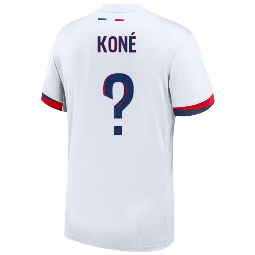 Kandiny Niño Camiseta Zanga Koné #0 Blanco Azul Rojo 2ª Equipación 2024/25 La Camisa Chile