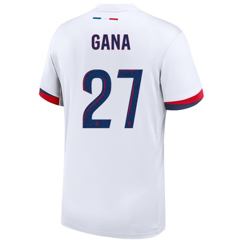 Kandiny Niño Camiseta Idrissa Gana Gueye #27 Blanco Azul Rojo 2ª Equipación 2024/25 La Camisa Chile