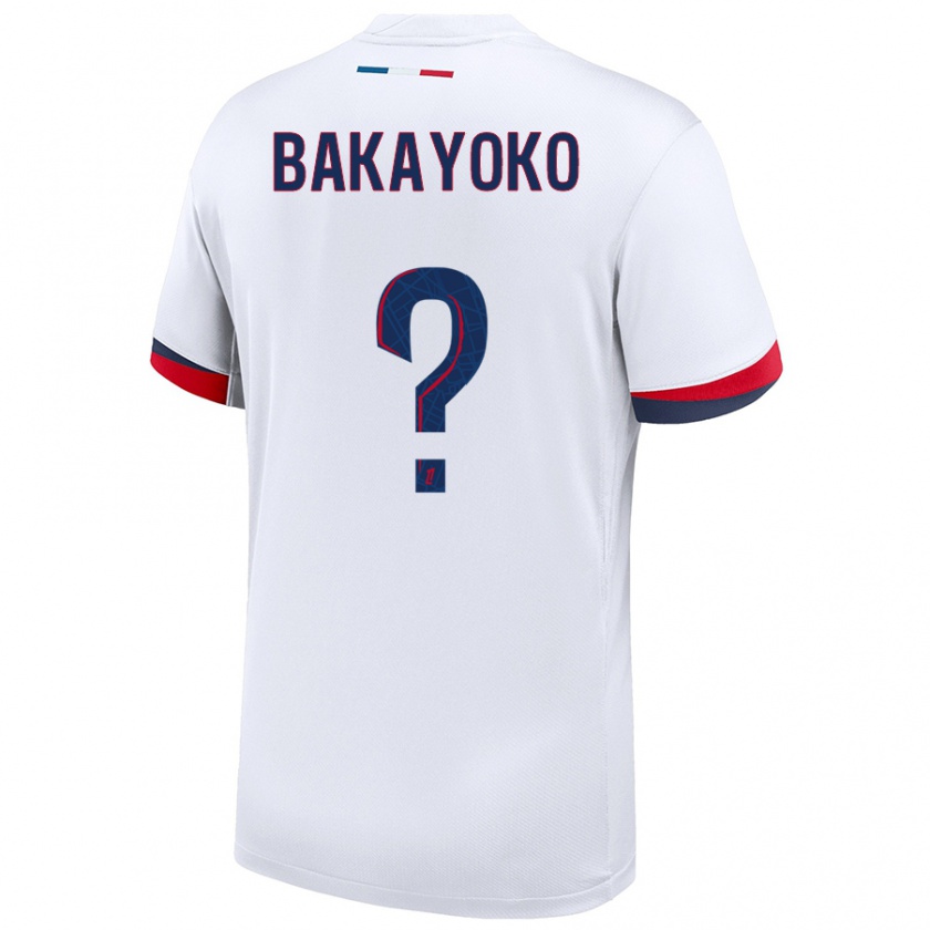 Kandiny Niño Camiseta Ibrahim Bakayoko #0 Blanco Azul Rojo 2ª Equipación 2024/25 La Camisa Chile