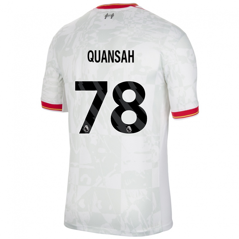 Kandiny Niño Camiseta Jarell Quansah #78 Blanco Rojo Negro Equipación Tercera 2024/25 La Camisa Chile