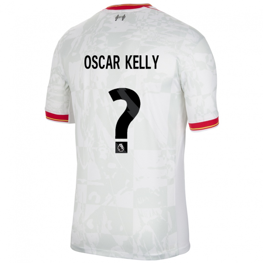 Kandiny Niño Camiseta Oscar Kelly #0 Blanco Rojo Negro Equipación Tercera 2024/25 La Camisa Chile