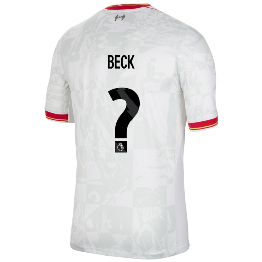 Kandiny Niño Camiseta Owen Beck #0 Blanco Rojo Negro Equipación Tercera 2024/25 La Camisa Chile