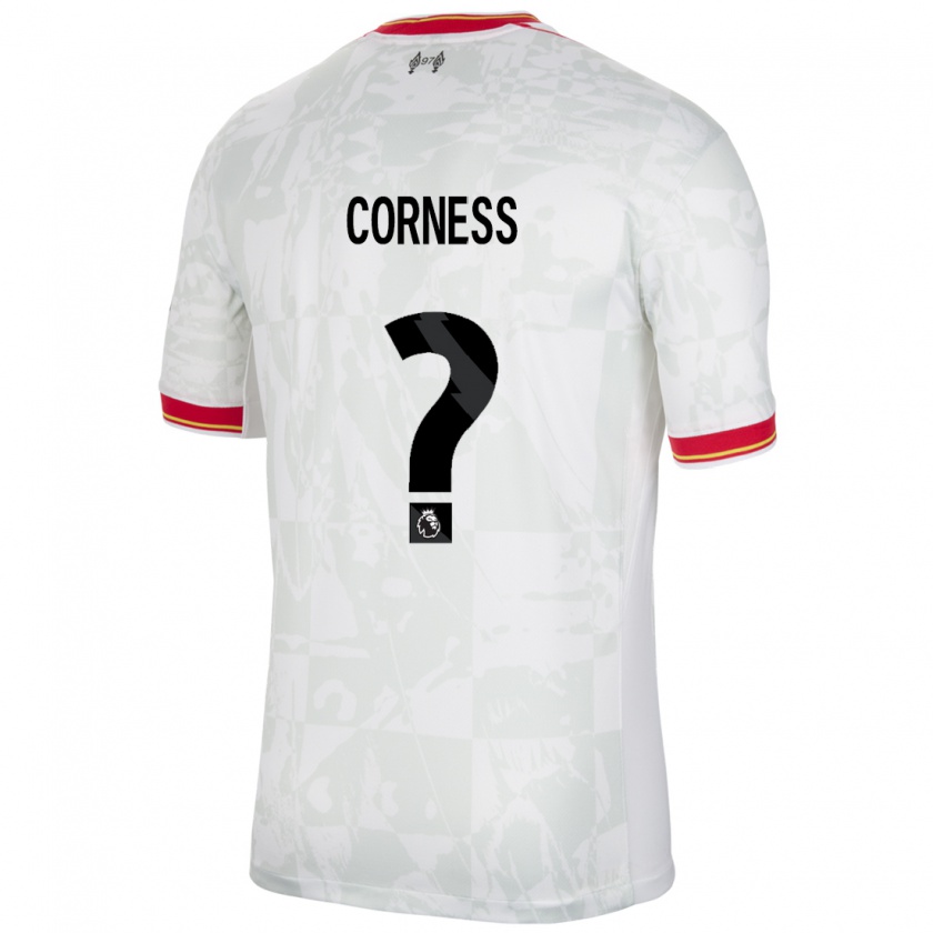 Kandiny Niño Camiseta Dominic Corness #0 Blanco Rojo Negro Equipación Tercera 2024/25 La Camisa Chile