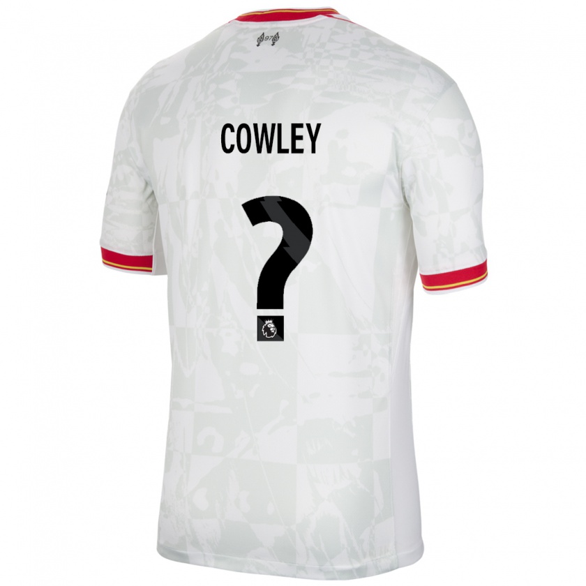 Kandiny Niño Camiseta Ryan Cowley #0 Blanco Rojo Negro Equipación Tercera 2024/25 La Camisa Chile