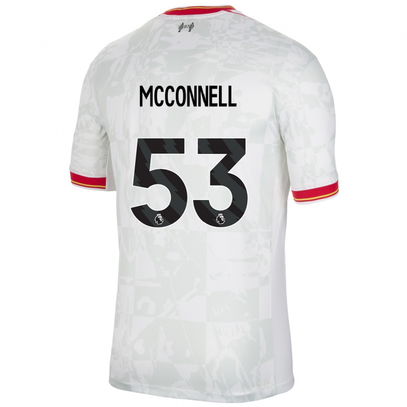 Kandiny Niño Camiseta James Mcconnell #53 Blanco Rojo Negro Equipación Tercera 2024/25 La Camisa Chile