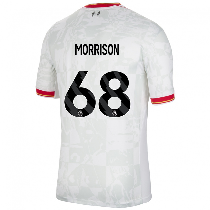 Kandiny Niño Camiseta Kieran Morrison #68 Blanco Rojo Negro Equipación Tercera 2024/25 La Camisa Chile