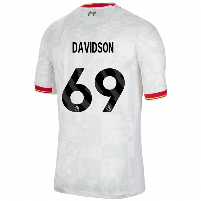 Kandiny Niño Camiseta Josh Davidson #69 Blanco Rojo Negro Equipación Tercera 2024/25 La Camisa Chile