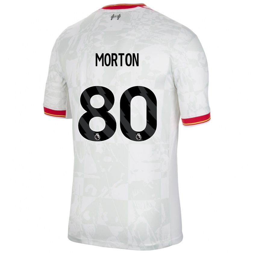 Kandiny Niño Camiseta Tyler Morton #80 Blanco Rojo Negro Equipación Tercera 2024/25 La Camisa Chile