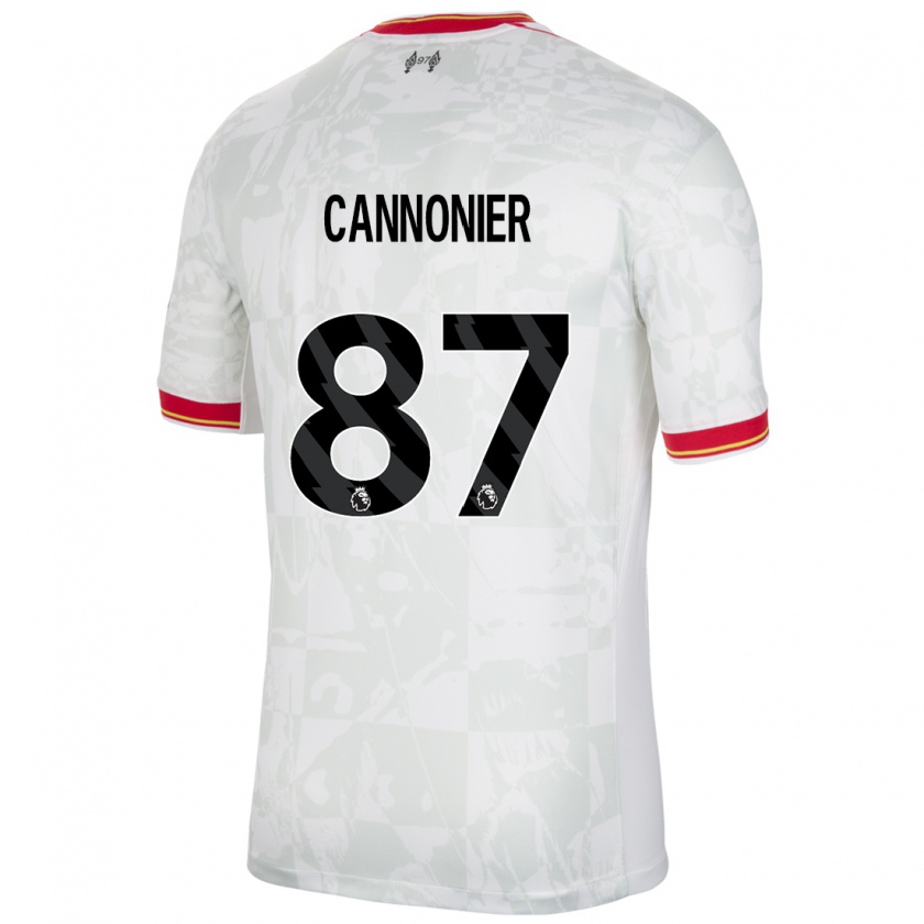 Kandiny Niño Camiseta Oakley Cannonier #87 Blanco Rojo Negro Equipación Tercera 2024/25 La Camisa Chile