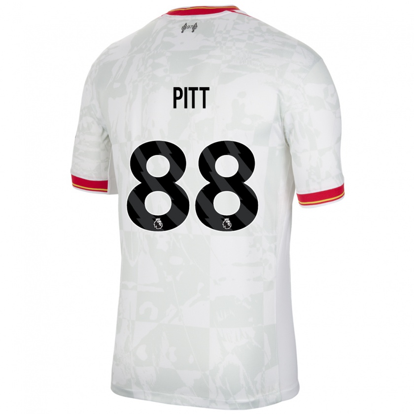 Kandiny Niño Camiseta Lucas Pitt #88 Blanco Rojo Negro Equipación Tercera 2024/25 La Camisa Chile