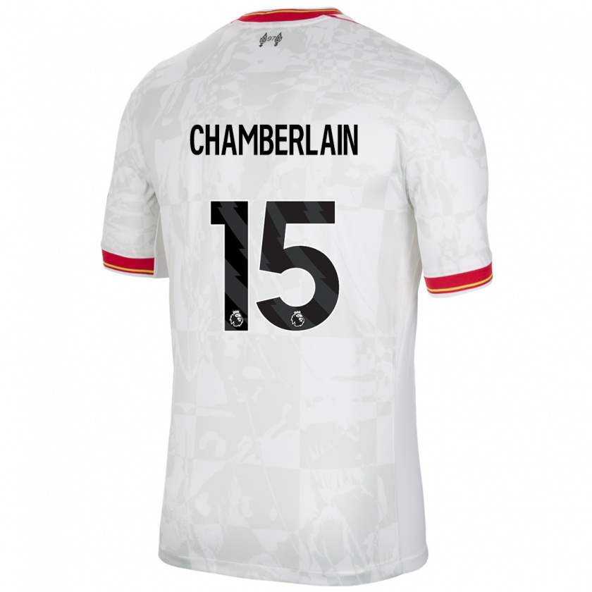 Kandiny Niño Camiseta Alex Oxlade Chamberlain #15 Blanco Rojo Negro Equipación Tercera 2024/25 La Camisa Chile