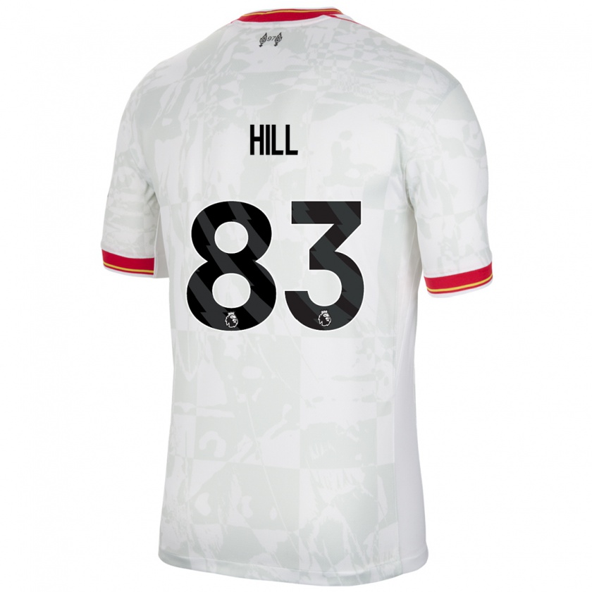 Kandiny Niño Camiseta Thomas Hill #83 Blanco Rojo Negro Equipación Tercera 2024/25 La Camisa Chile