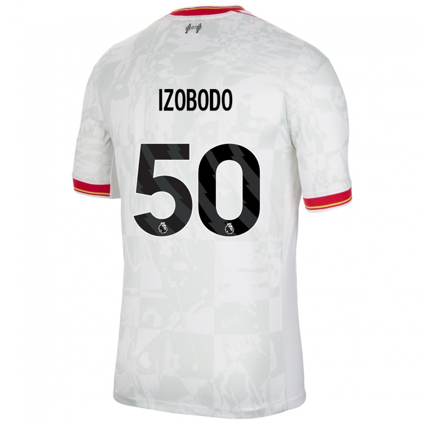 Kandiny Niño Camiseta Elijah Izobodo John #50 Blanco Rojo Negro Equipación Tercera 2024/25 La Camisa Chile