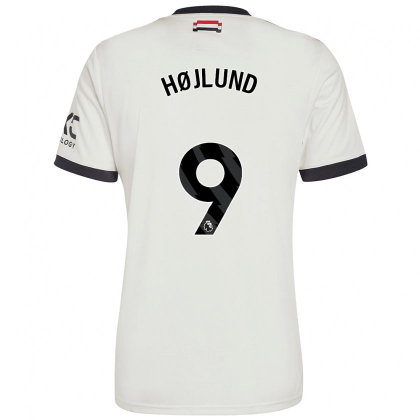 Kandiny Niño Camiseta Rasmus Højlund #9 Blanquecino Equipación Tercera 2024/25 La Camisa Chile