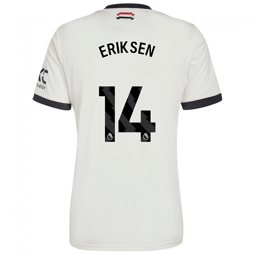 Kandiny Niño Camiseta Christian Eriksen #14 Blanquecino Equipación Tercera 2024/25 La Camisa Chile