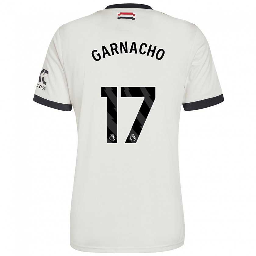 Kandiny Niño Camiseta Alejandro Garnacho #17 Blanquecino Equipación Tercera 2024/25 La Camisa Chile