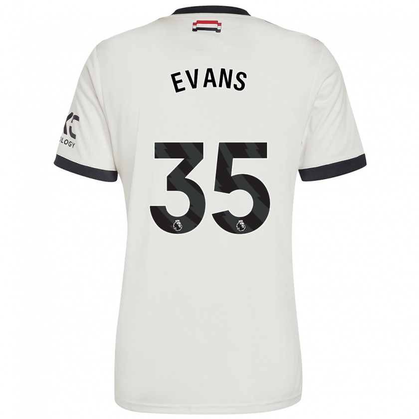 Kandiny Niño Camiseta Jonny Evans #35 Blanquecino Equipación Tercera 2024/25 La Camisa Chile