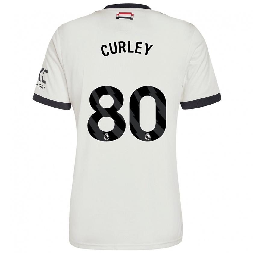 Kandiny Niño Camiseta Ruben Curley #80 Blanquecino Equipación Tercera 2024/25 La Camisa Chile