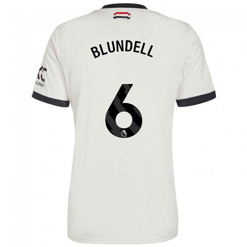 Kandiny Niño Camiseta Hannah Blundell #6 Blanquecino Equipación Tercera 2024/25 La Camisa Chile