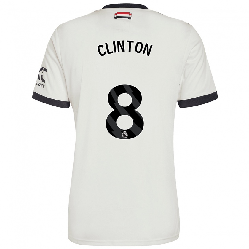 Kandiny Niño Camiseta Grace Clinton #8 Blanquecino Equipación Tercera 2024/25 La Camisa Chile