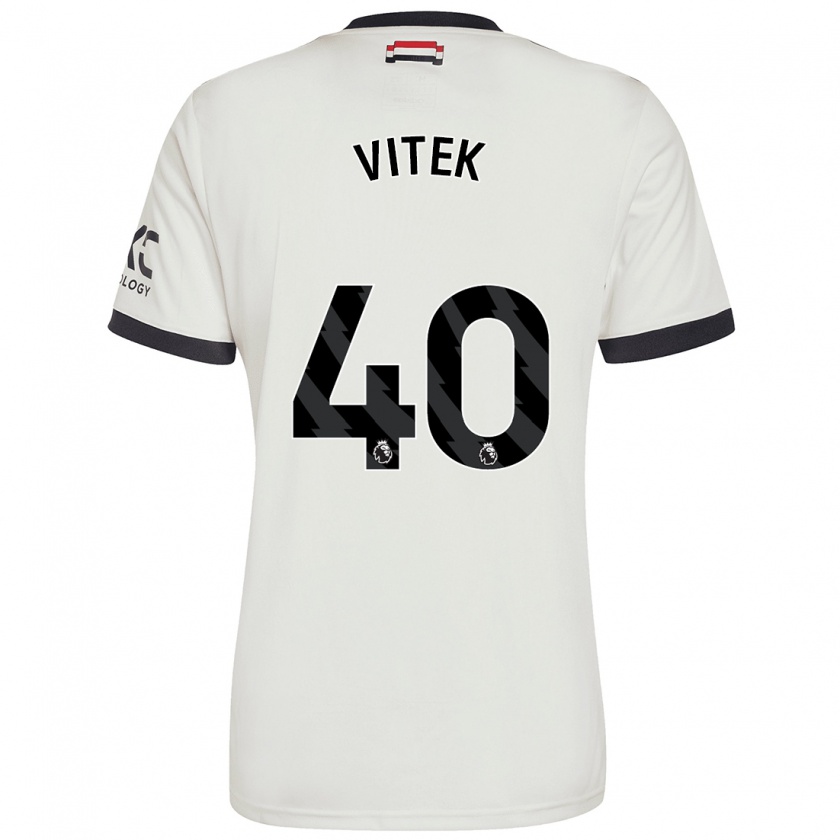 Kandiny Niño Camiseta Radek Vitek #40 Blanquecino Equipación Tercera 2024/25 La Camisa Chile