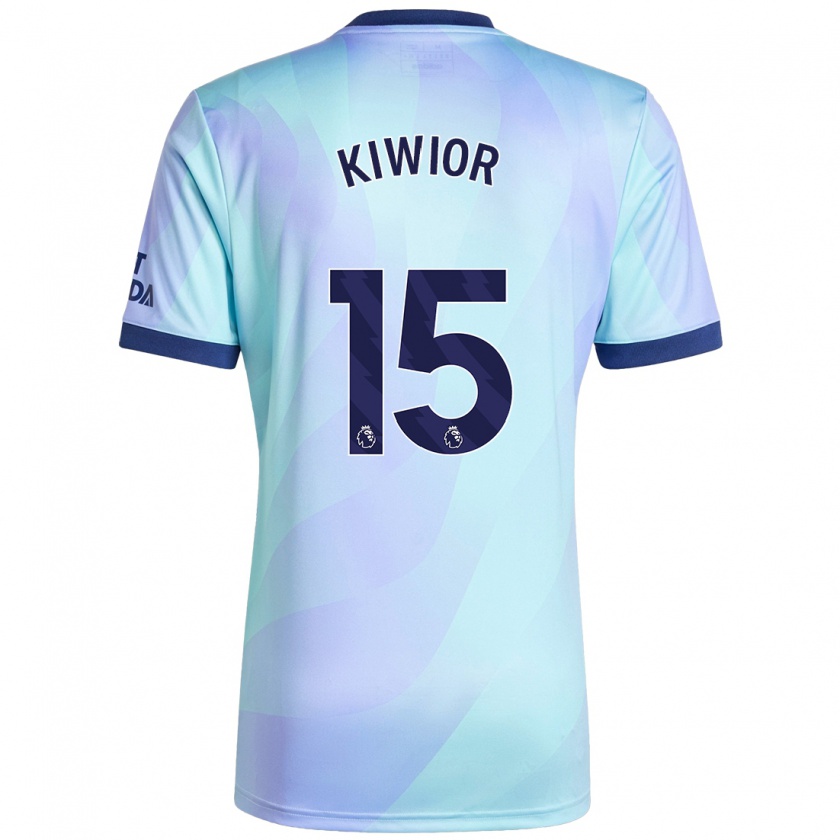 Kandiny Niño Camiseta Jakub Kiwior #15 Agua Equipación Tercera 2024/25 La Camisa Chile