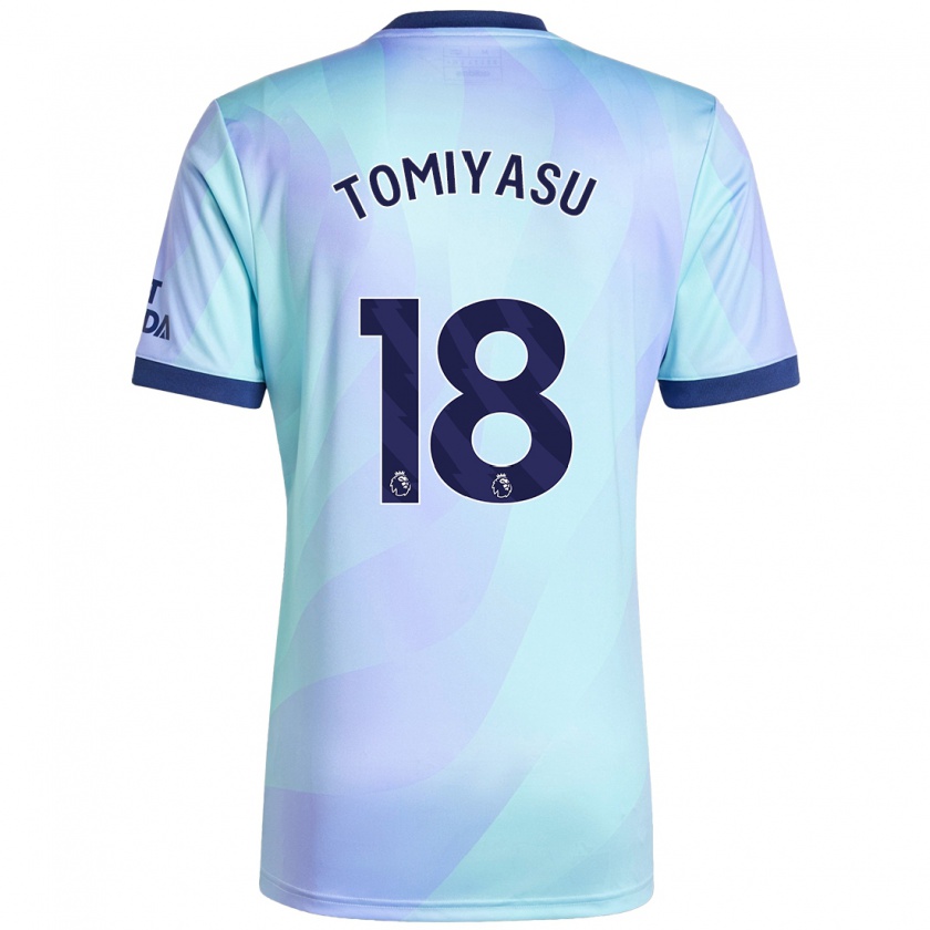 Kandiny Niño Camiseta Takehiro Tomiyasu #18 Agua Equipación Tercera 2024/25 La Camisa Chile