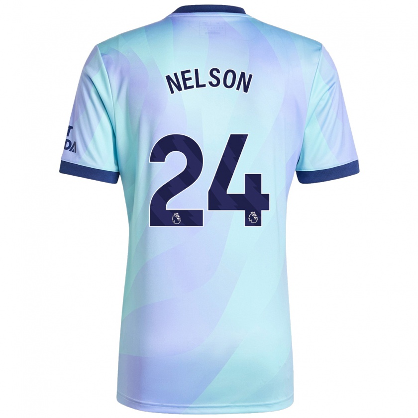 Kandiny Niño Camiseta Reiss Nelson #24 Agua Equipación Tercera 2024/25 La Camisa Chile