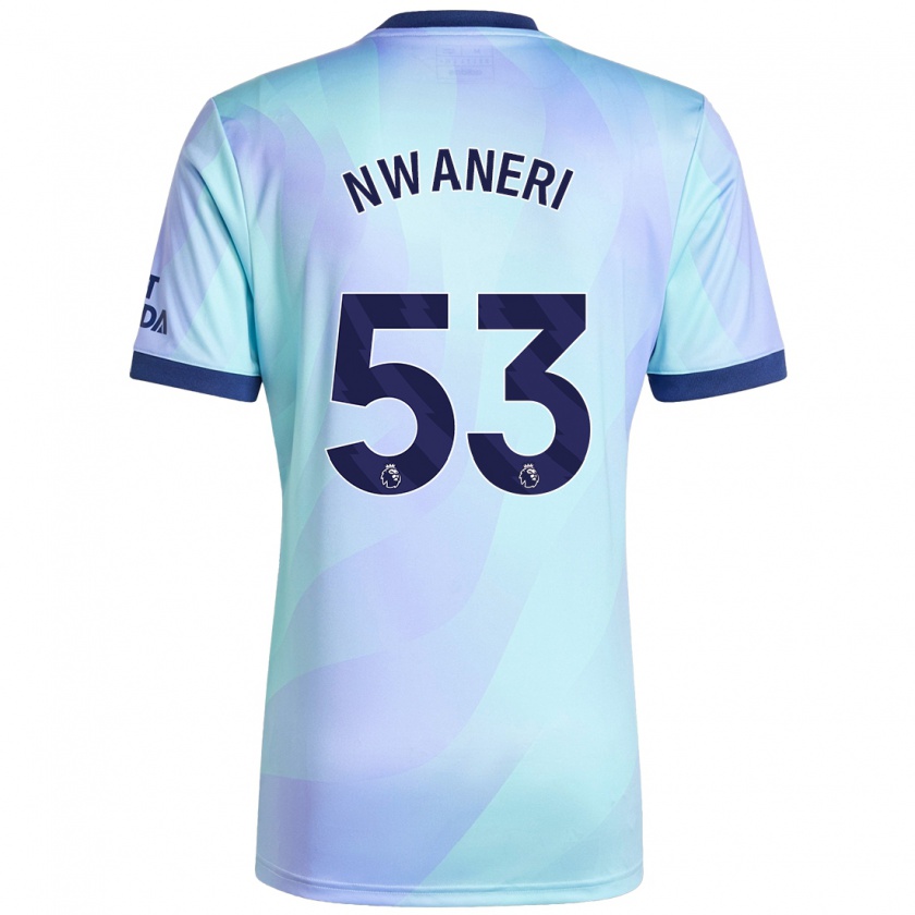 Kandiny Niño Camiseta Ethan Nwaneri #53 Agua Equipación Tercera 2024/25 La Camisa Chile