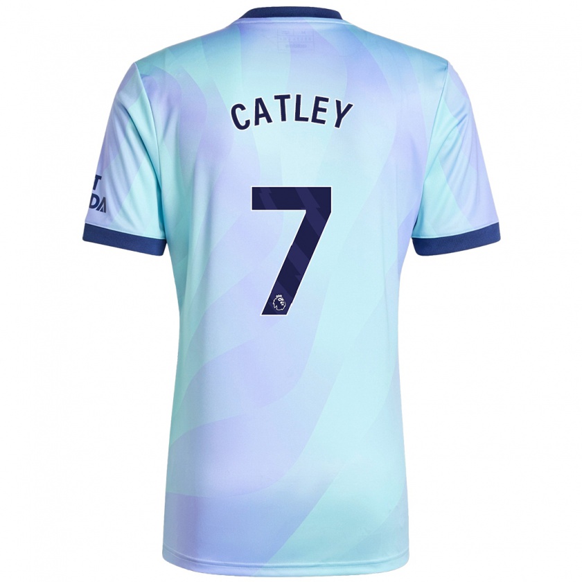 Kandiny Niño Camiseta Stephanie Catley #7 Agua Equipación Tercera 2024/25 La Camisa Chile